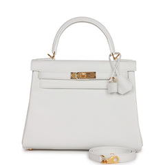Hermes Kelly Retourne 28 New White Evercolor Gold Hardware
