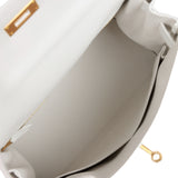 Hermes Kelly Retourne 28 New White Evercolor Gold Hardware