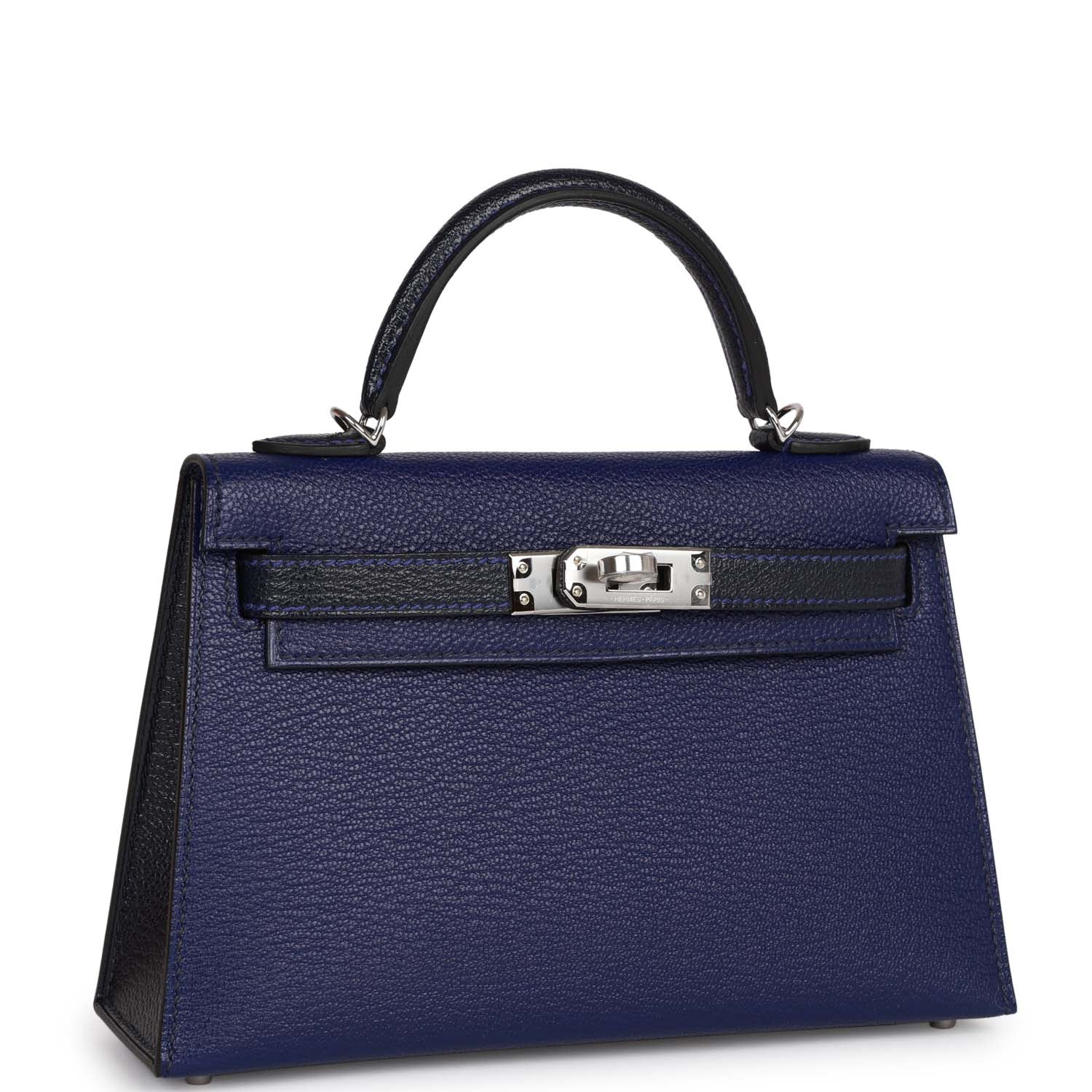 Hermes Special Order (HSS) Kelly Sellier 20 Bleu Encre and Bleu Indigo ...