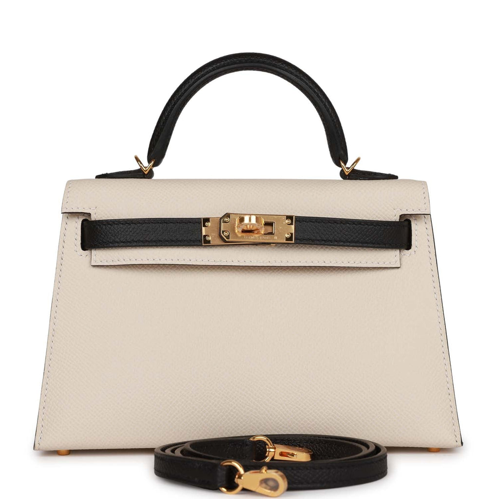 Hermes HSS Kelly Sellier 20 Black and Craie Epsom Gold Hardware – Madison  Avenue Couture