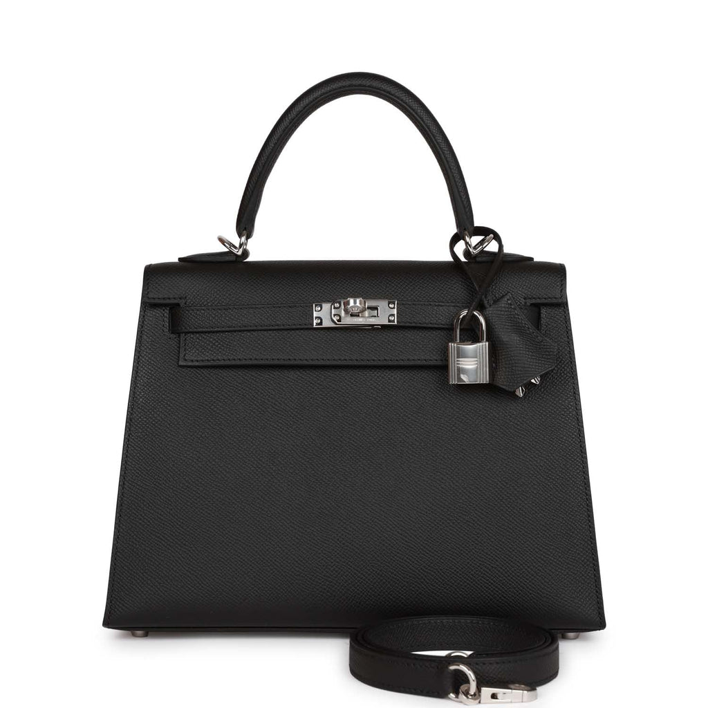 Hermes Kelly 25 Sellier II Black Epsom Palladium Hardware 2021