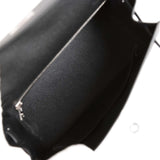 Hermes Kelly Sellier 25 Black Epsom Palladium Hardware