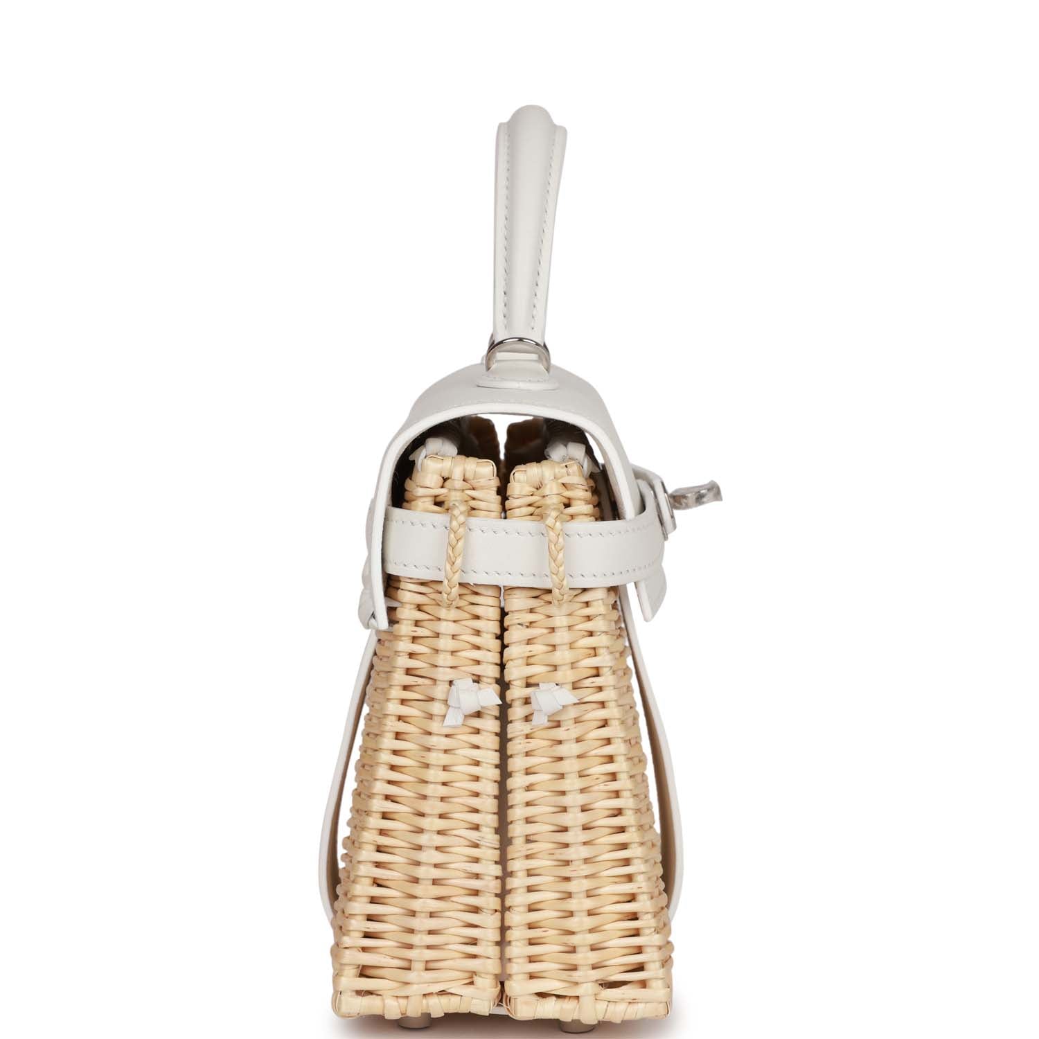 Hermes White Swift Mini Picnic Kelly Bag 20cm PHW Madison Avenue Couture