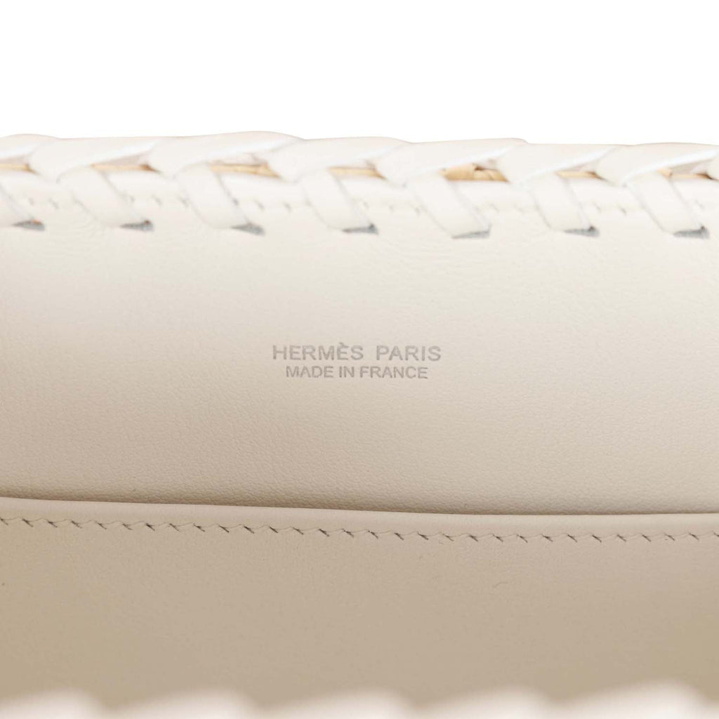 Hermès Kelly Nata, Chai and Gris Meyer Tri-Color Epsom Mini II 20 Palladium Hardware, 2022 (Very Good), White/Brown/Grey Womens Handbag