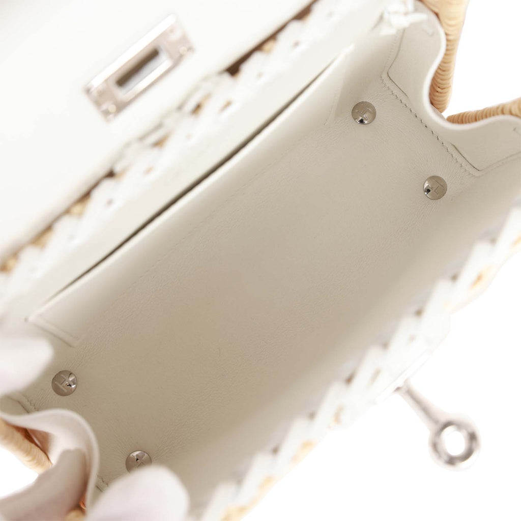 Hermès Birkin Menthe Swift and Osier Wicker Picnic 25 Palladium Hardware, 2022 (Like New), Green/Silver Womens Handbag