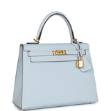 Hermes Kelly Sellier 25 Bleu France Epsom Gold Hardware – Madison