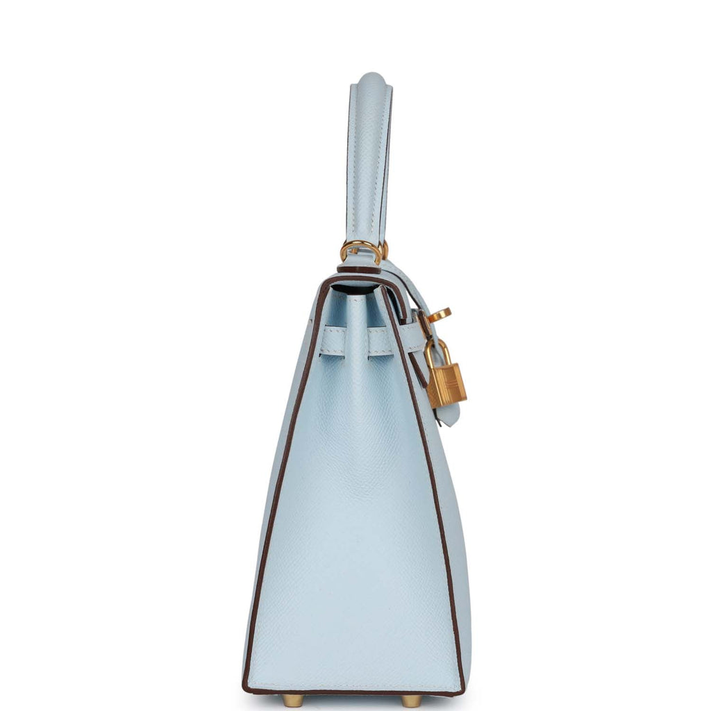 Hermes Bleu Brume Sellier Epsom Kelly 25 Handbag - MAISON de LUXE