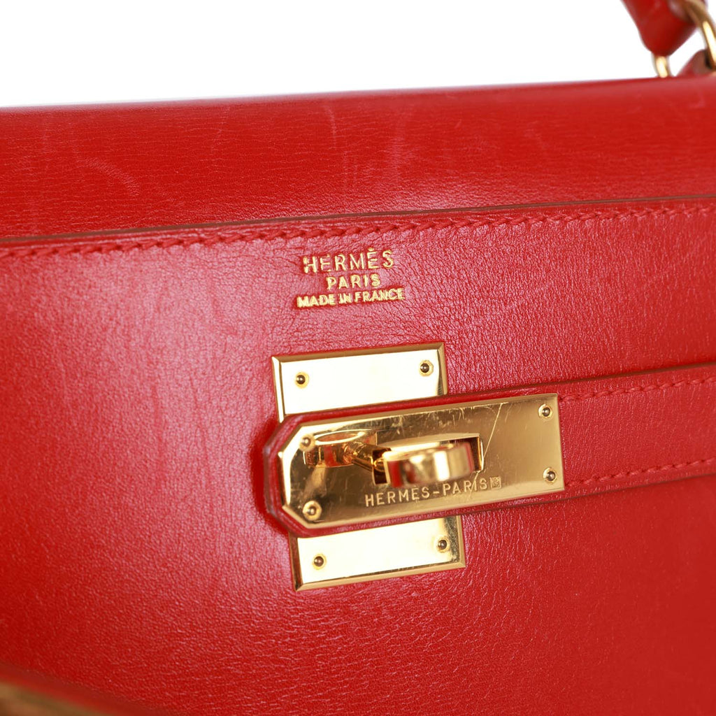 Hermes Red 25 Sellier Kelly Box Bag – The Closet
