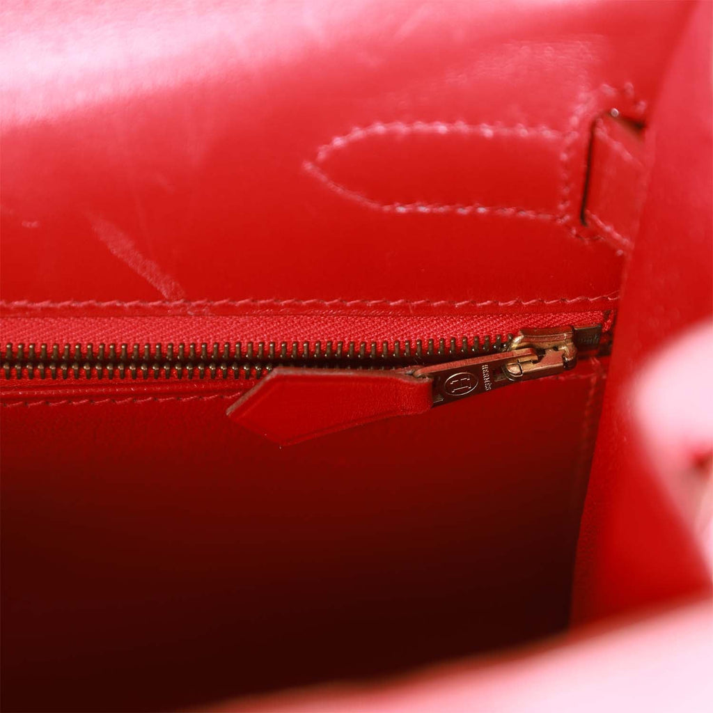 Hermes Kelly I 32 Sellier Bag Tri-Color Box Rouge H/Rouge Vif/Bleu