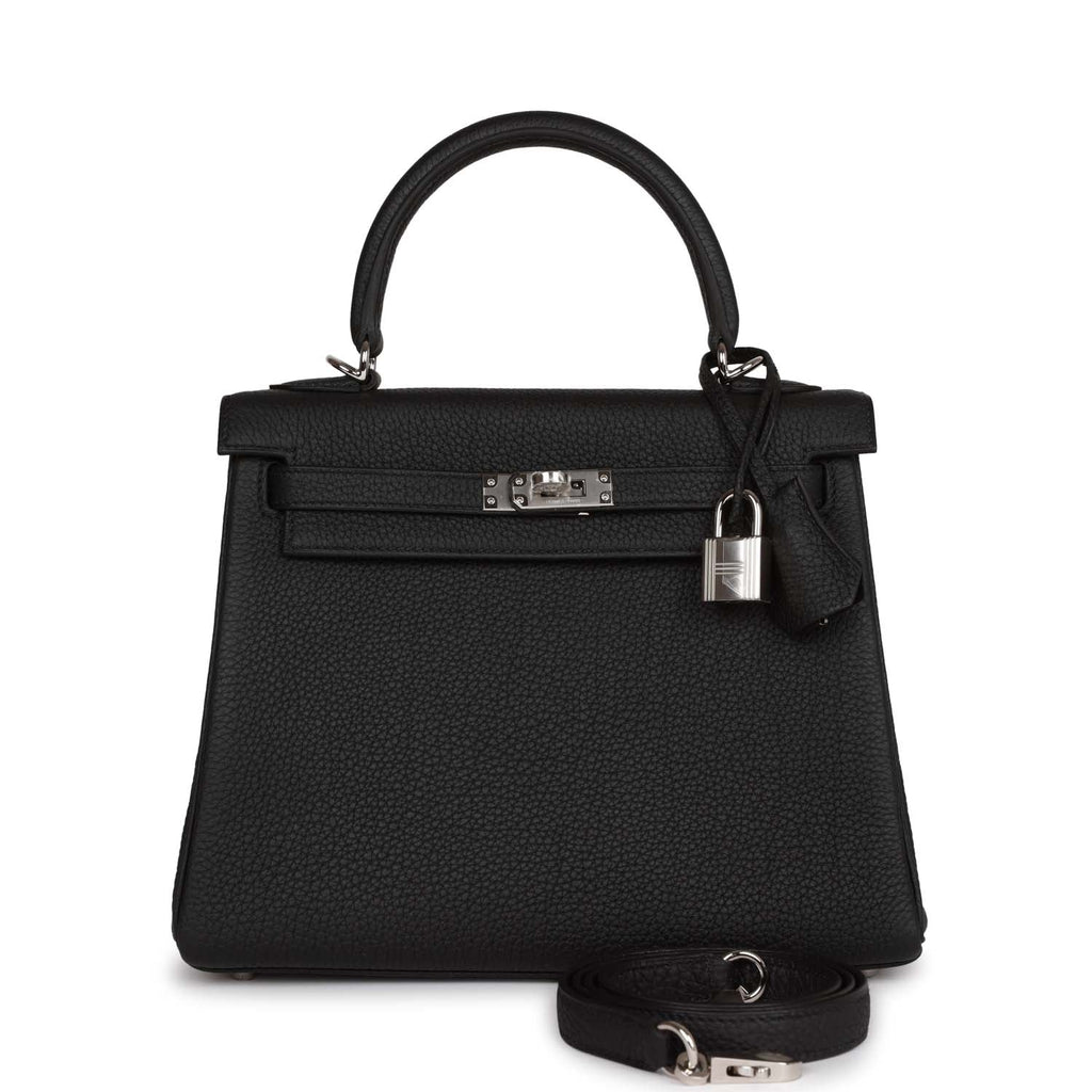 Hermes Birkin 25 Retourne Togo Black Handbag With Palladium Hardware