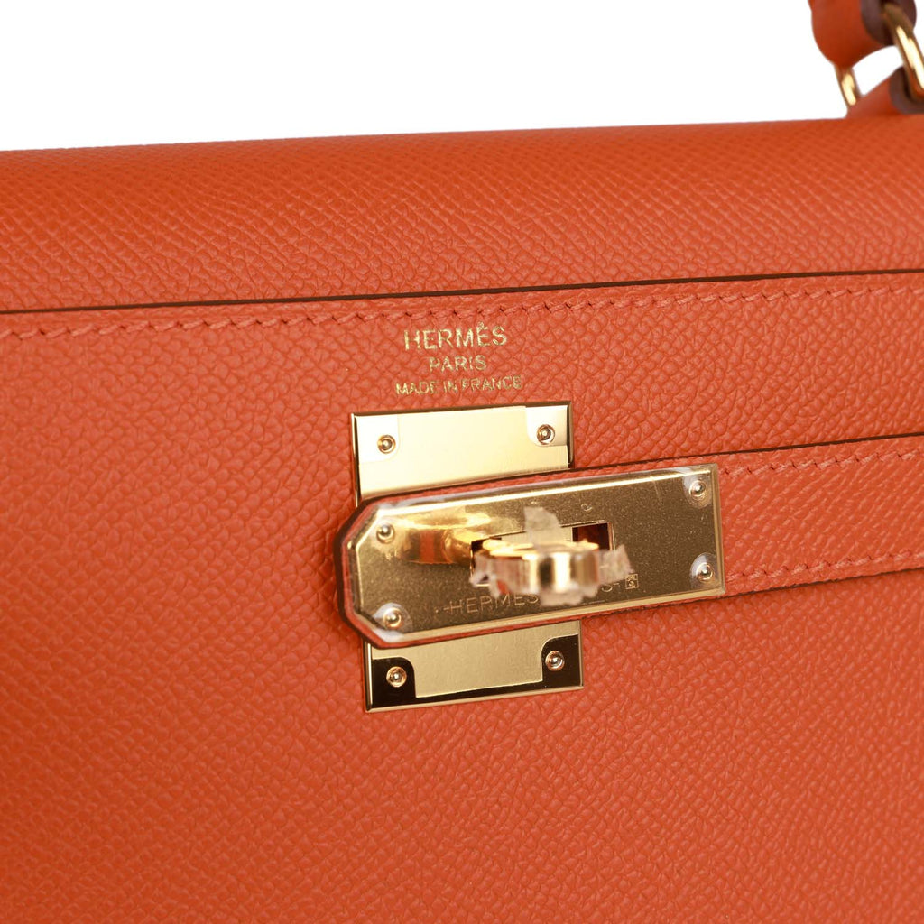 Hermes Kelly Sellier 28 Orange Epsom Gold Hardware – Madison Avenue Couture