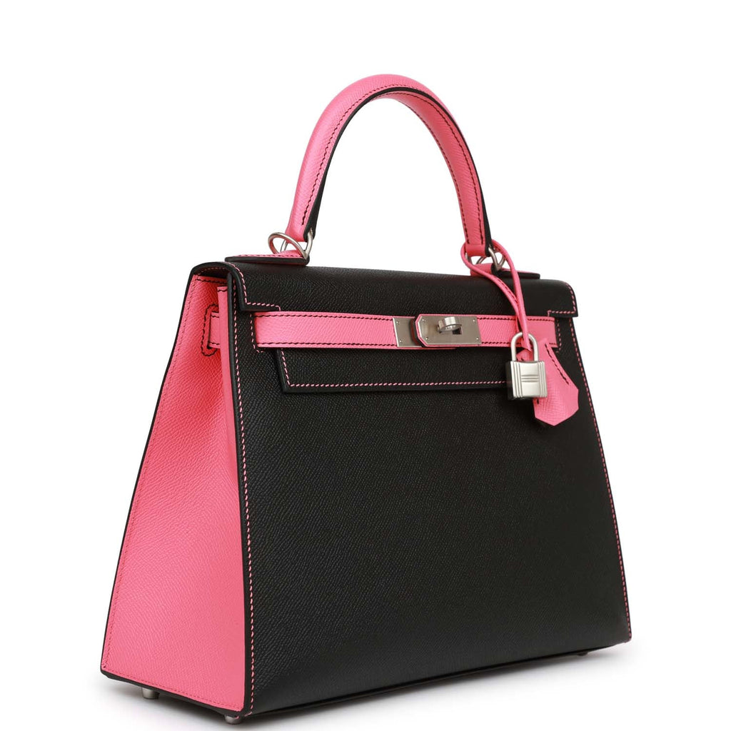 Hermes Kelly Sellier 25 HSS Bag Rose Azalee/Gris Mouette Leather