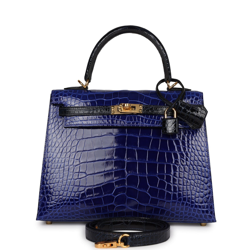 Hermes Special Order (HSS) Kelly Sellier 25 Bleu Electric and Bleu Mar –  Madison Avenue Couture