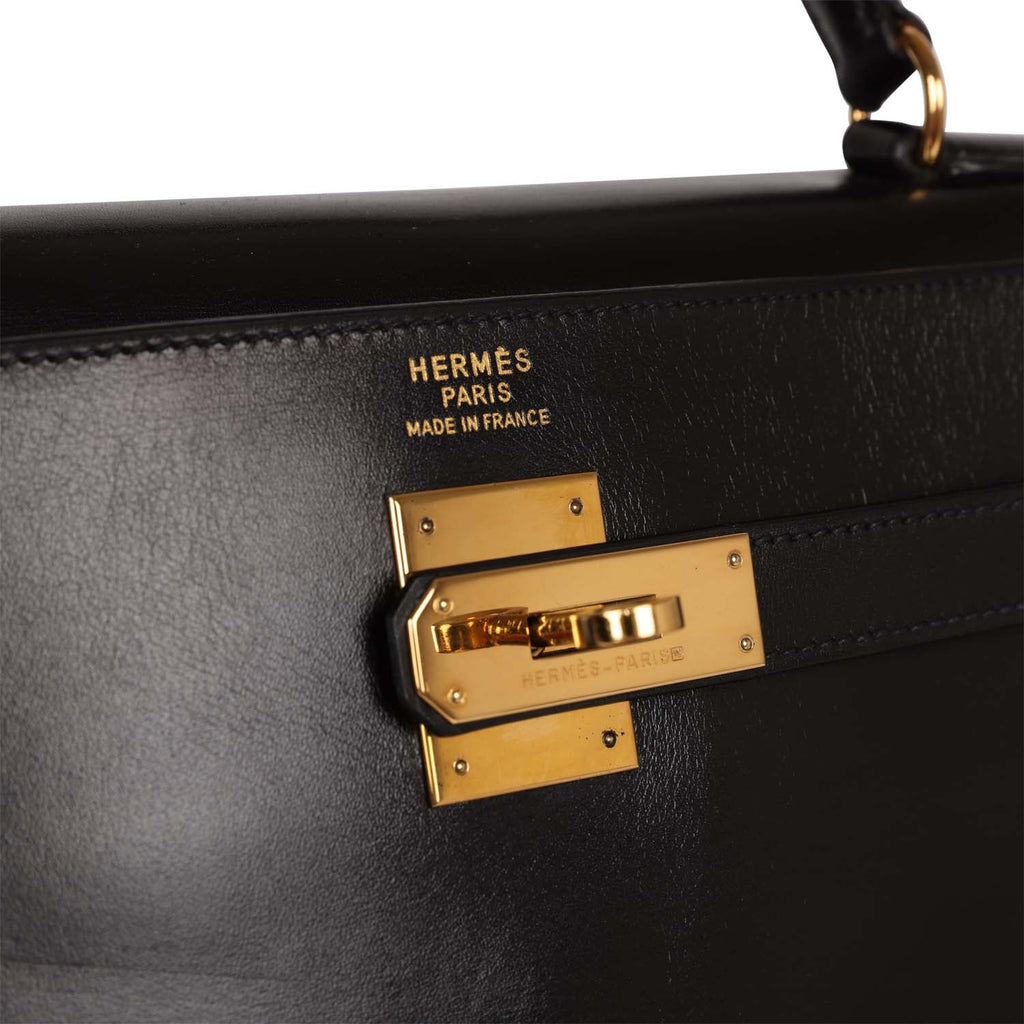 Vintage Hermes Kelly Sellier 28 Rouge Vif Box Gold Hardware