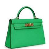 Hermes Kelly Sellier 20 Vert Comics Chevre Gold Hardware