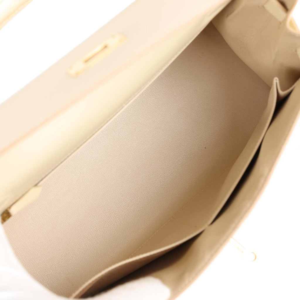 Hermès Kelly 32 Sellier Noisette Box Gold Hardware