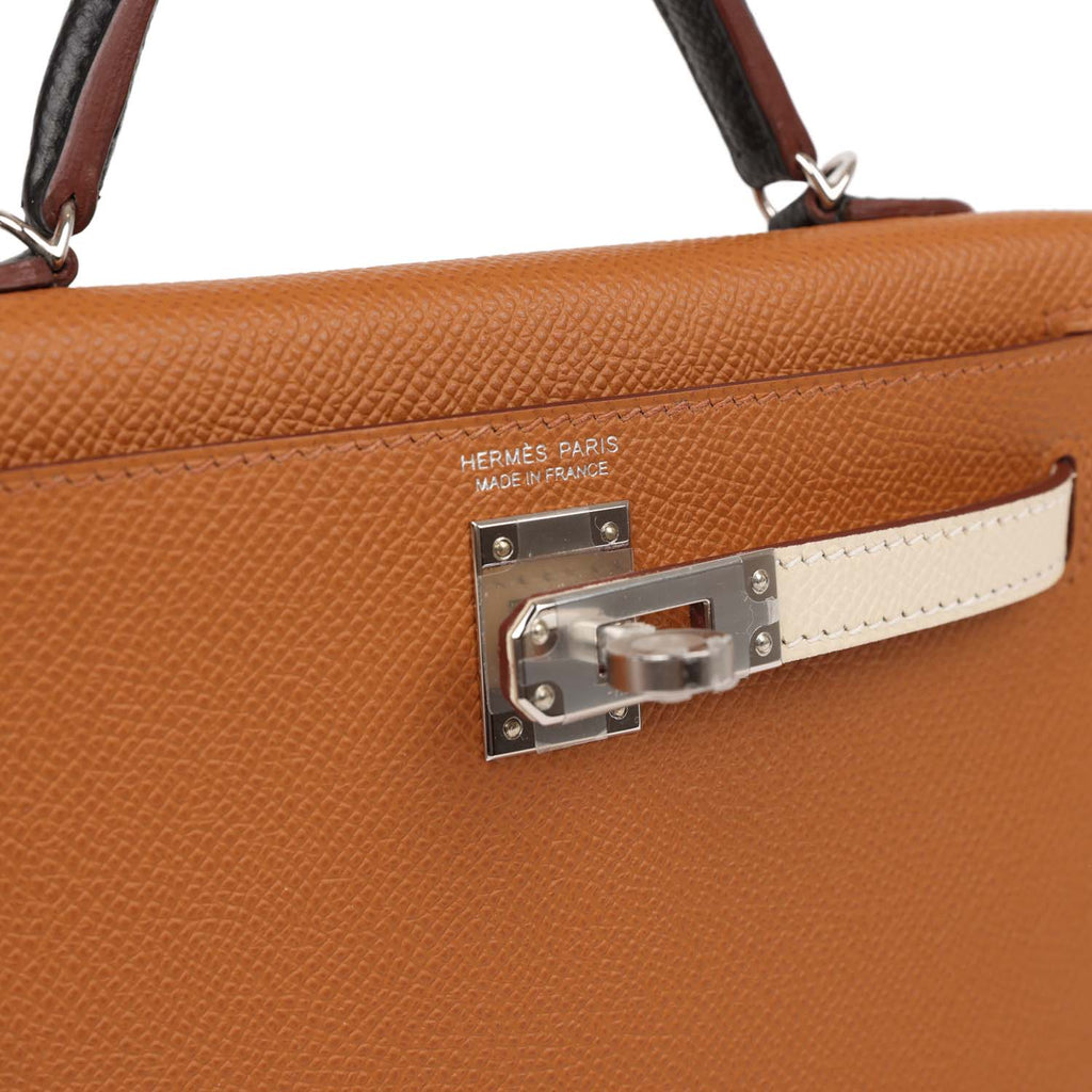 Hermes Kelly 20 Mini Sellier Bag Craie Epsom Leather Palladium