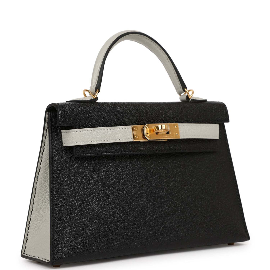 A BLACK EPSOM LEATHER MINI KELLY 20 II WITH GOLD HARDWARE