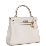 Hermes Kelly Retourne 25 Gris Pale Swift Gold Hardware