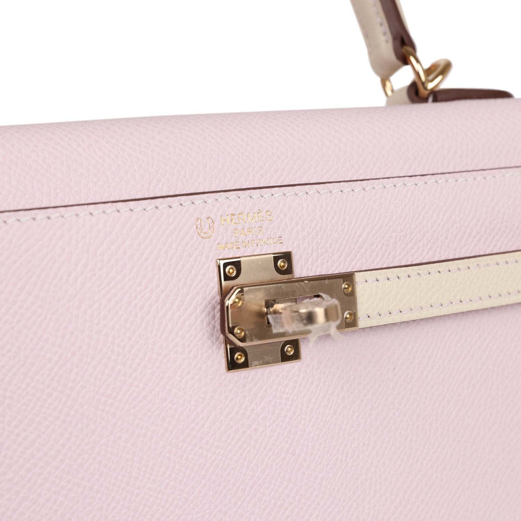 Hermes Special Order (HSS) Kelly Sellier 25 Mauve Pale and Craie 