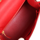 Pre-Owned Hermes Kelly Sellier 25 Rouge Casaque Epsom Gold Hardware