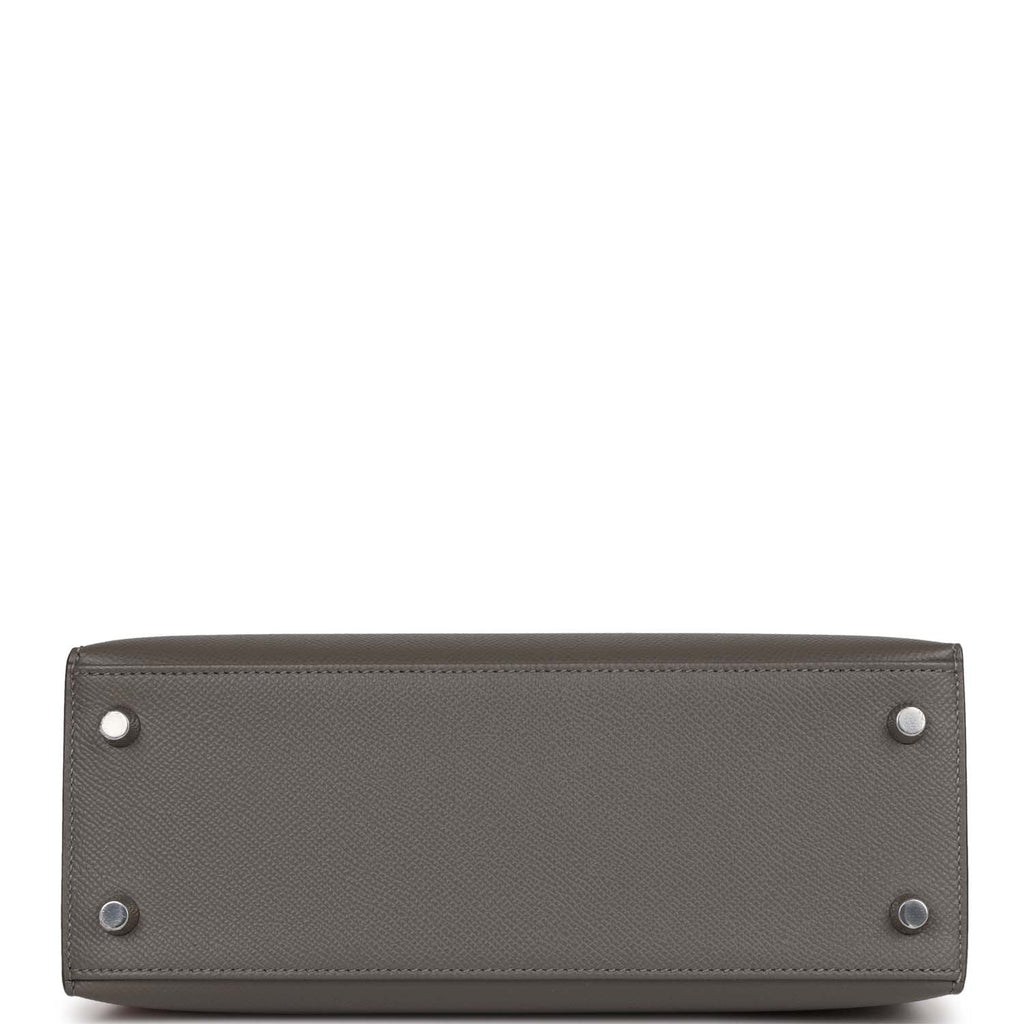 Hermes Kelly Sellier 25 Bag Nata / Chai / Gris Meyer Palladium Hardware  Epsom