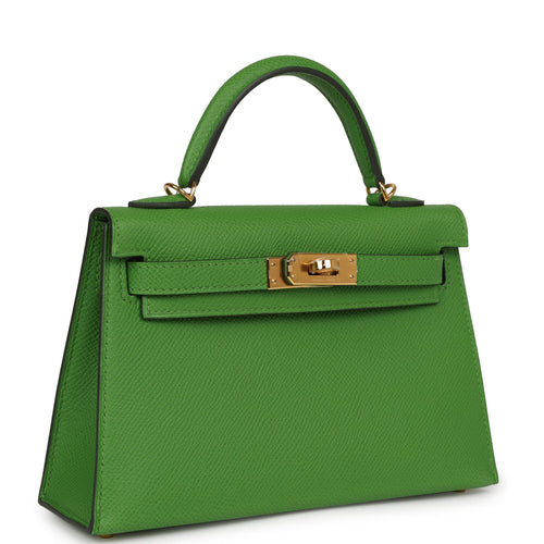 Hermes Limited Edition Verso Mini Kelly 20 Sellier Bag Vert Rousseau & –  Mightychic
