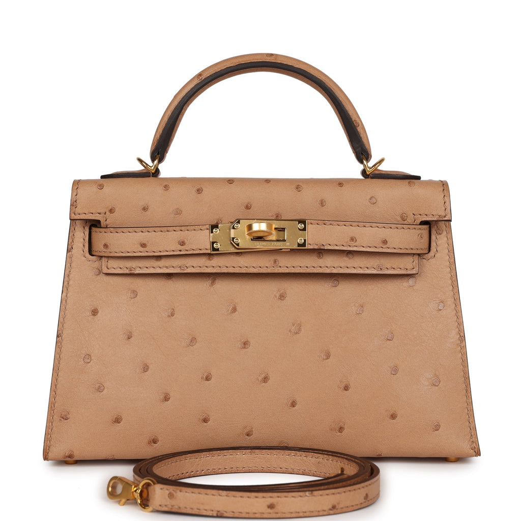 Hermès Dupe Kelly 25 Beton Ostrich GHW