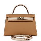 Hermes Special Order (HSS) Kelly Sellier 20 Biscuit and Craie Epsom Permabrass Hardware