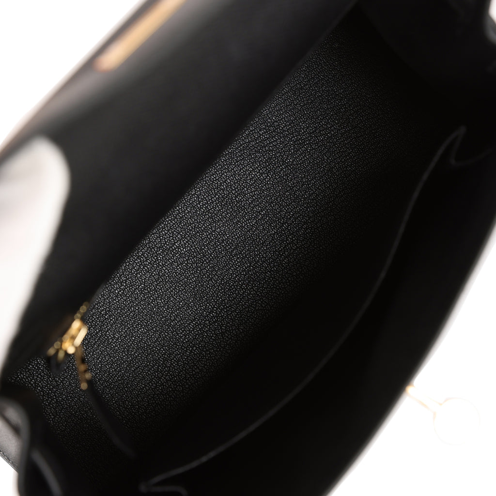 Hermès Kelly 25 Black Epsom With Gold Hardware