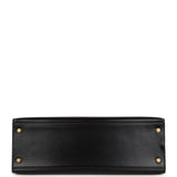 Vintage Hermes Kelly Sellier 32 Black Box Gold Hardware