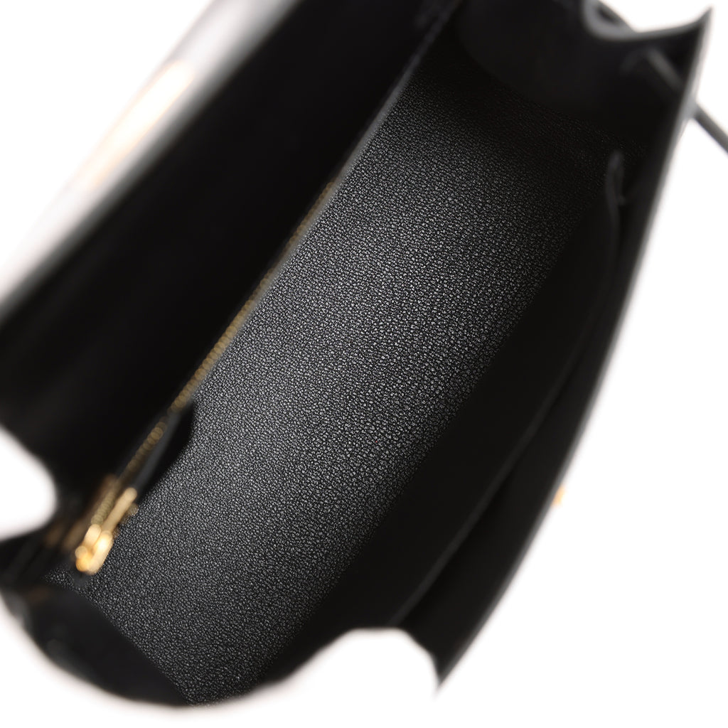 Hermès Kelly 25 Noir (Black) Sellier Box Gold Hardware GHW — The French  Hunter