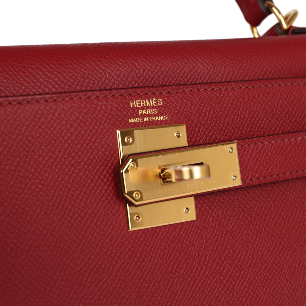 Hermès hermes kelly 28 Sellier Epsom GHW Rouge Grenat New Full Set Red  Leather ref.654993 - Joli Closet