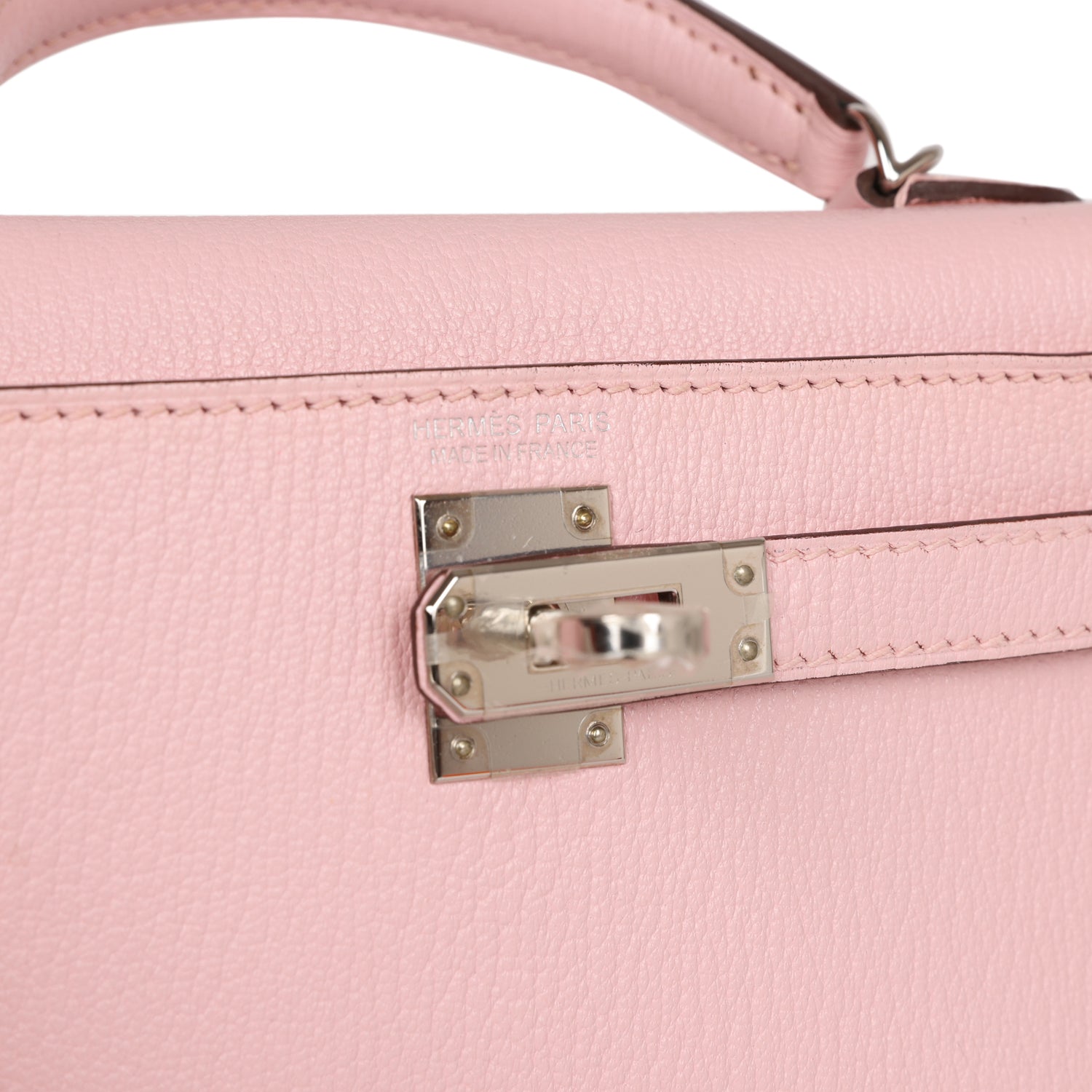 Portefeuille Hermès Triple Pli Kelly En Chevre Du Japon - Rose - Dimensions 18.5x11x1.8 Cm - Occasion