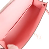 Hermes Kelly Sellier 20 Rose Sakura Chevre Palladium Hardware