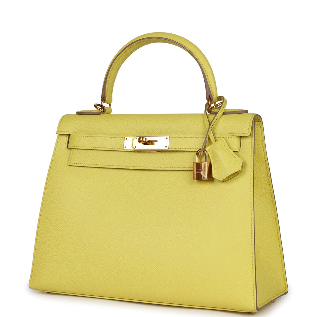 Hermès Kelly 32 Sellier Sulfur Soufre Epsom with Gold Hardware
