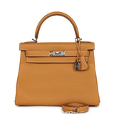 Hermes Kelly Retourne 28 Naturel Sable Togo Palladium Hardware