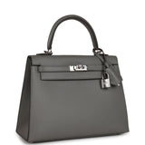 Hermes Kelly Sellier 25 Gris Meyer Madame Palladium Hardware