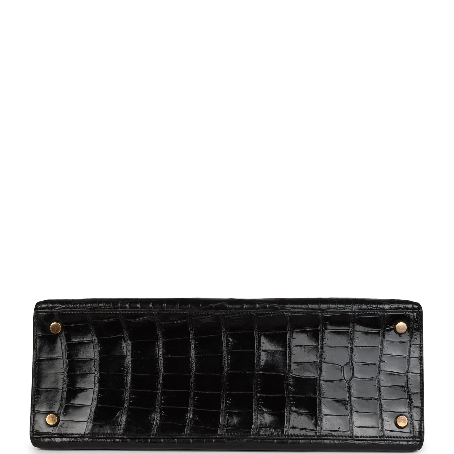 Hermes Black Shiny Porosus Crocodile Sellier Kelly 32cm – Madison ...