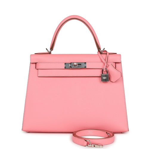 Hermes Kelly Sellier 28 Rose Confetti Epsom Palladium Hardware