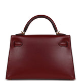 Hermes Kelly Sellier 20 Rouge H Box Gold Hardware