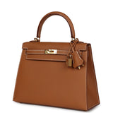 Hermes Kelly Sellier 25 Gold Epsom Gold Hardware