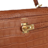 Hermes Kelly Retourne 25 Gold Matte Alligator Gold Hardware