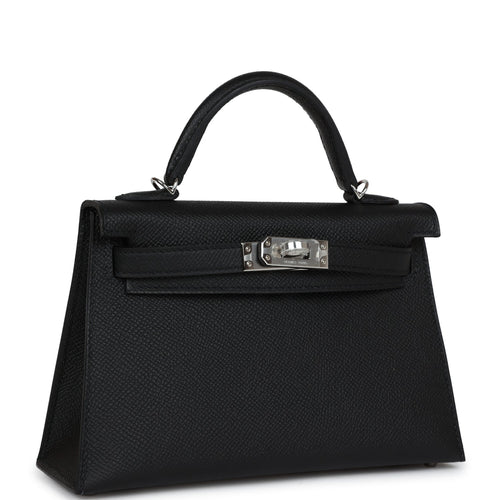 Hermes Kelly Sellier 20 Black Epsom Palladium Hardware