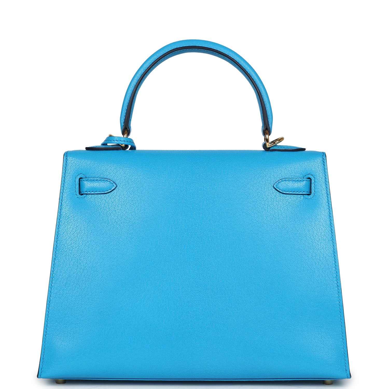 Hermes Kelly Sellier 25 Bleu Frida Chevre Gold Hardware – Madison ...