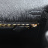 Hermes Kelly Sellier 25 Black Epsom Gold Hardware