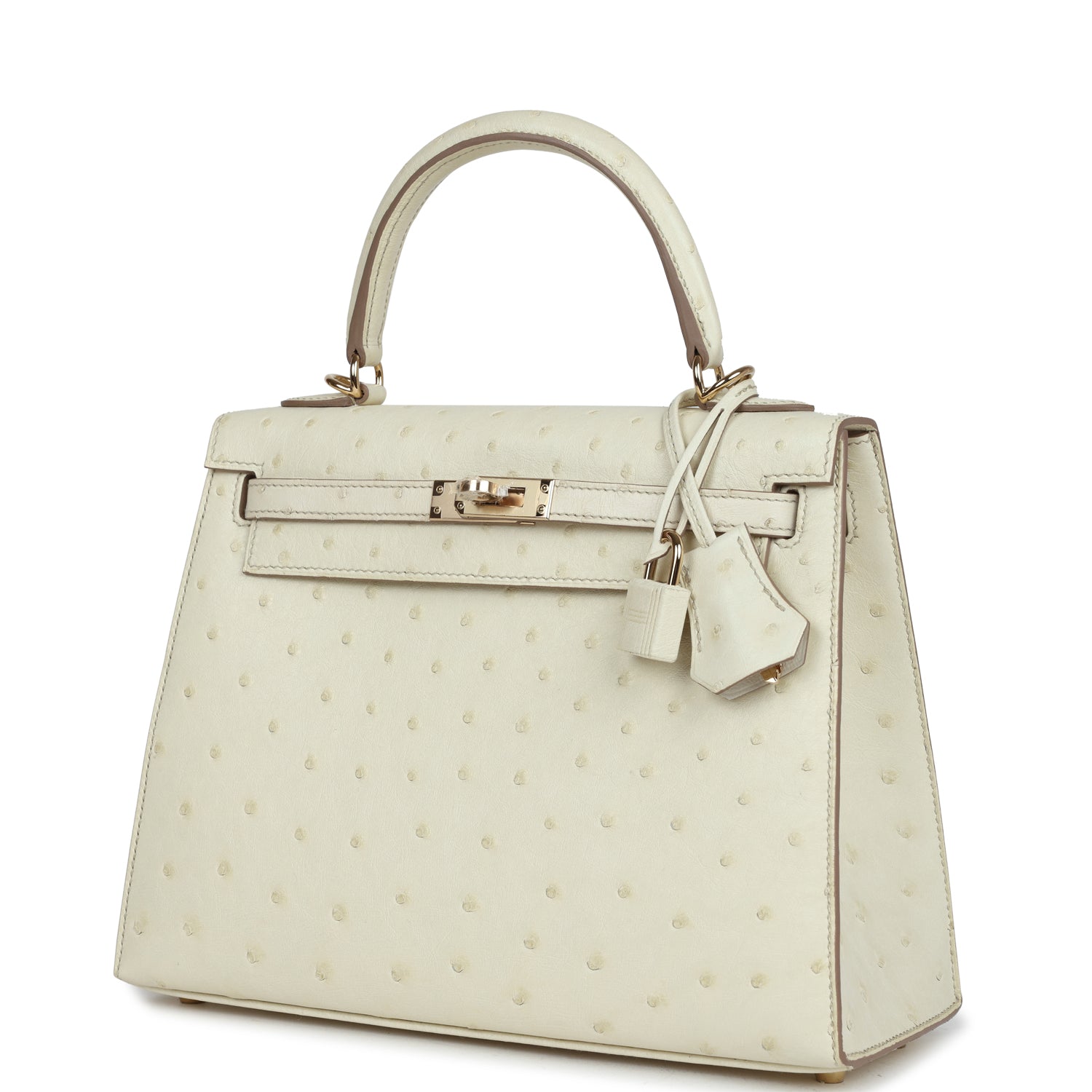 Hermes Special Order (HSS) Kelly Sellier 25 Nata Verso Ostrich Permabr