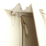 Hermes Special Order (HSS) Kelly Sellier 25 Nata Verso Ostrich Permabrass Hardware
