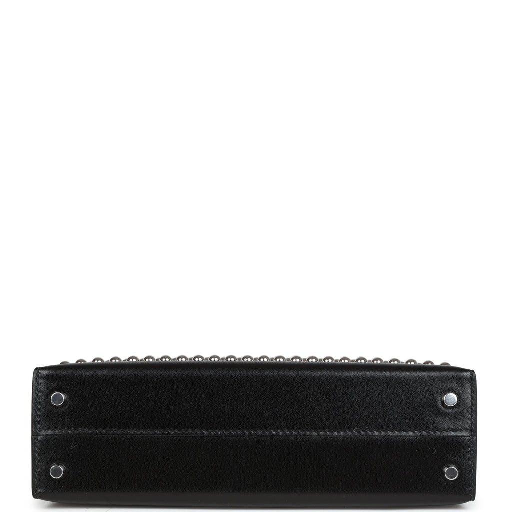 Hermes Kelly Sellier 20 Clouté Black Box Palladium Hardware