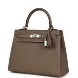 Hermes Kelly Sellier 25 Etoupe Epsom Palladium Hardware